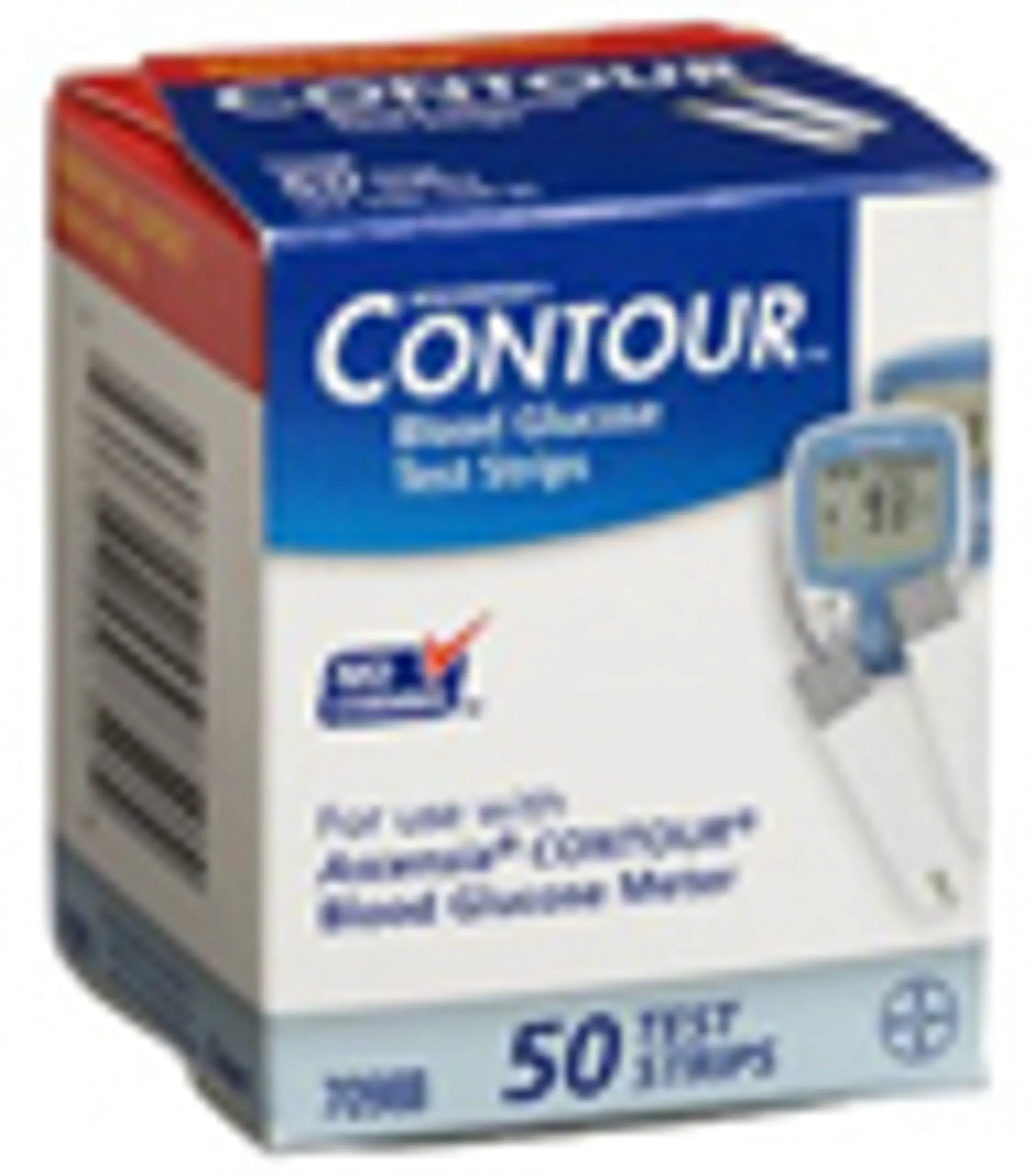 CONTOUR® Blood Glucose Test Strips, Medicare, Red, 50ct