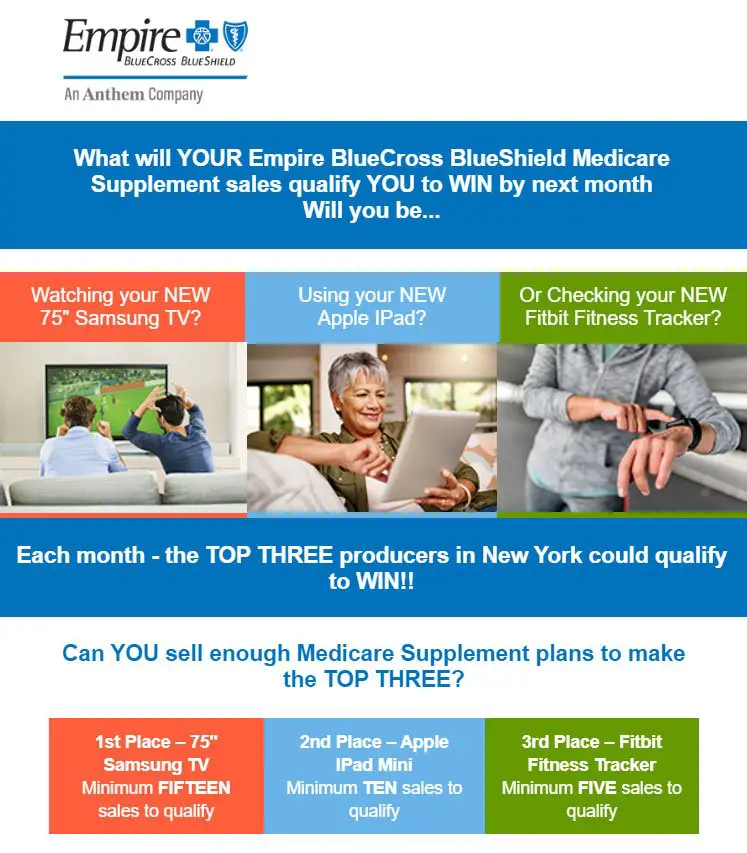 Empire BCBS: Win Monthly Prizes by Selling Medicare Supplement Plans ...