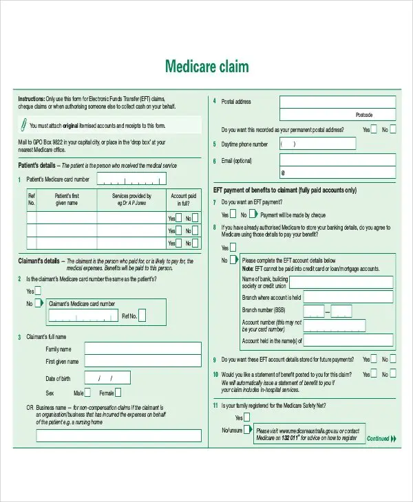 FREE 8+ Sample Medicare Forms in MS Word