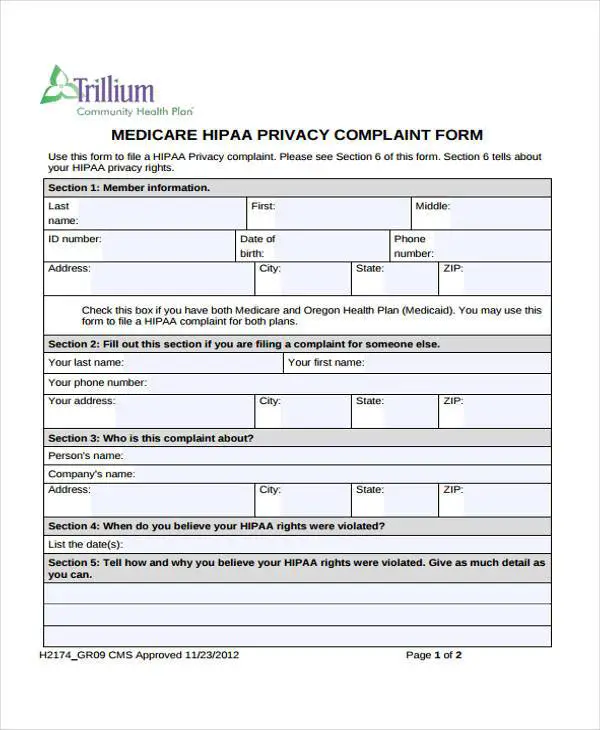 FREE 9+ Medicare Complaint Forms in PDF