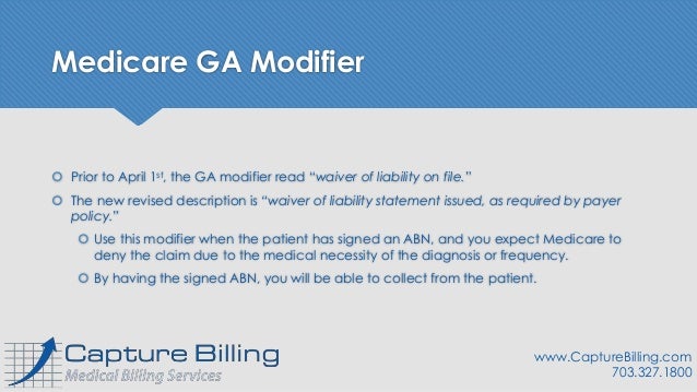 Medicare Changes GA and Adds GX Modifier for Advanced Beneficiary Notâ¦