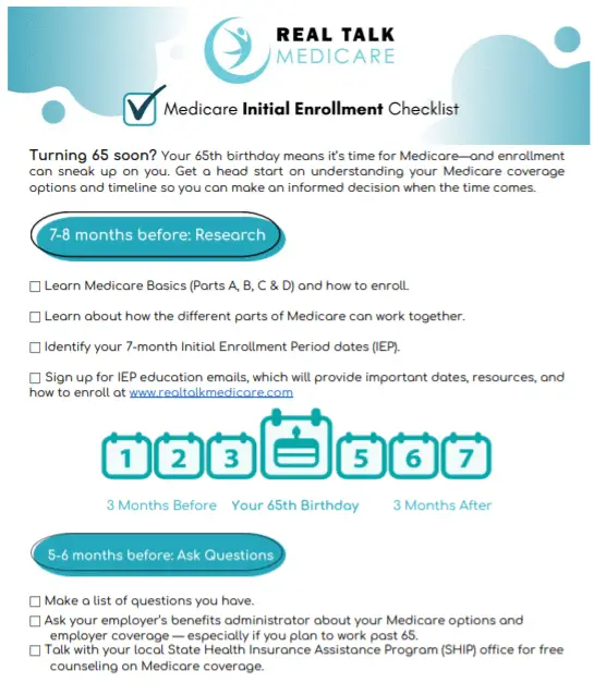 Medicare Initial Enrollment Period Checklist