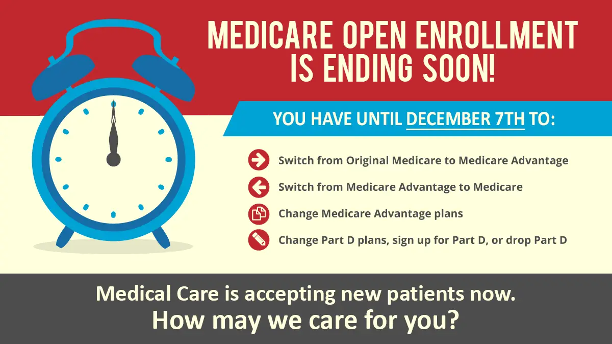 Medicare Open Enrollment Ends Dec. 7th  Medical Care, PLLC
