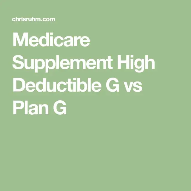Medicare Supplement High Deductible G vs Plan G #medicaresupplement # ...