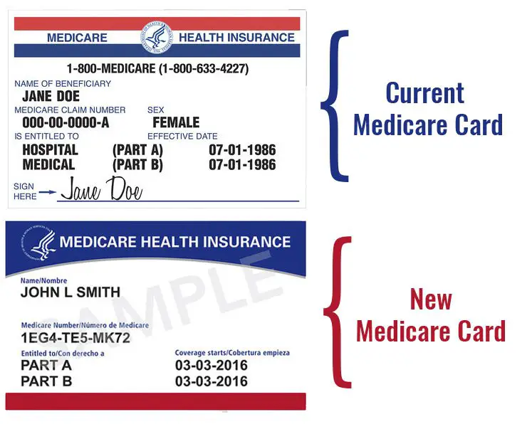 Old and New Medicare Card Comparison